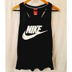 Nike Womens Sportswear Essential Logo Tank Top Size Large Black, White